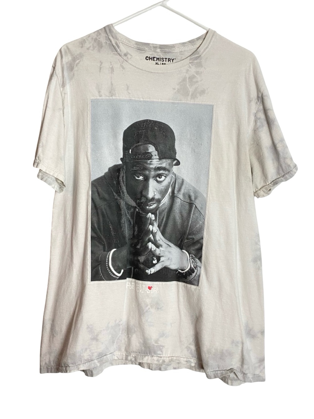 Tupac Tee Tshirt Mens Size XL Tie Dye Poetic Justice Gray 2Pac Shirt